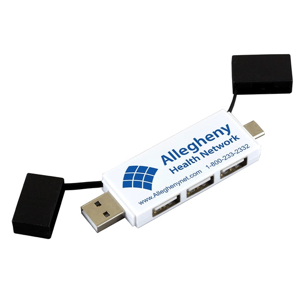 Freedom 2-in-1 3 Port Mini USB Hub with Type A & C
