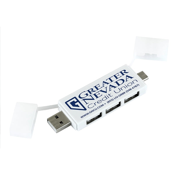 Freedom 2-in-1 3 Port Mini USB Hub with Type A & C