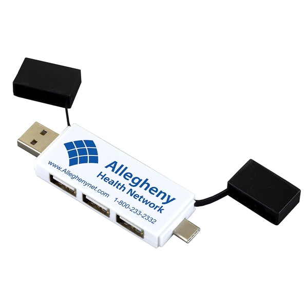 Freedom 2-in-1 3 Port Mini USB Hub with Type A & C