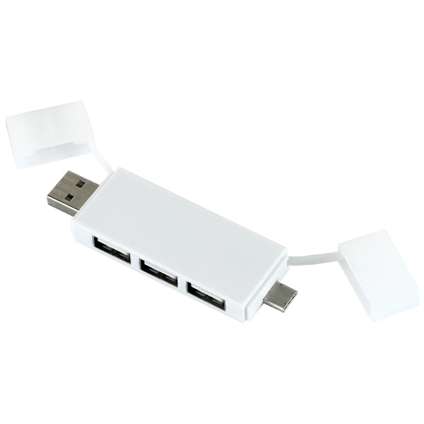 Freedom 2-in-1 3 Port Mini USB Hub with Type A & C