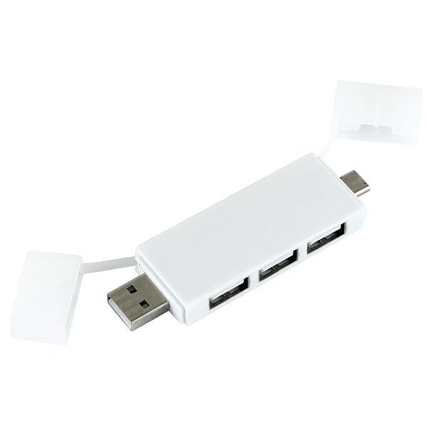 Freedom 2-in-1 3 Port Mini USB Hub with Type A & C
