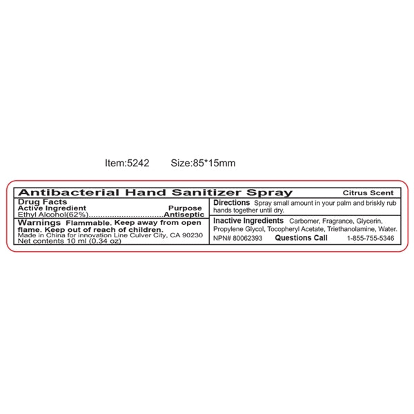 SprayClip 10 ml. Antibacterial Hand Sanitizer Spray Pump