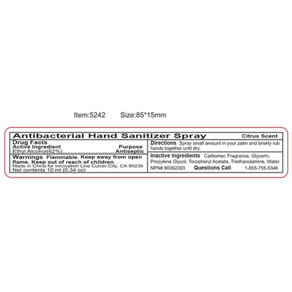 SprayClip 10 ml. Antibacterial Hand Sanitizer Spray Pump