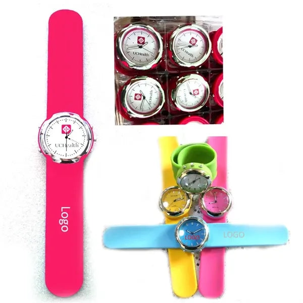 Custom Silicone Slap Watch W/  Printing On Dial