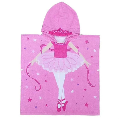 Children Beach Towel Cute Cartoon Hooded Cloak