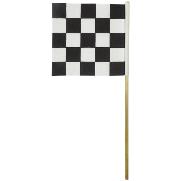 Checkered 4" x 4" Staff Mounted Muslin Flag