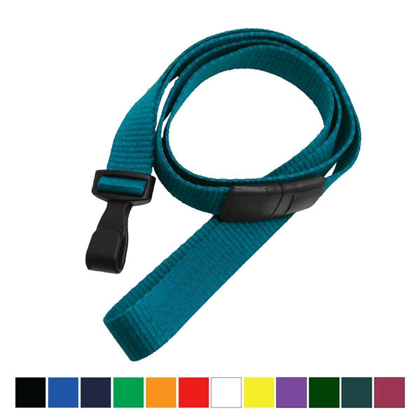 5/8" Flat Blank Lanyard with Breakaway (Wide Plastic J-Hook)