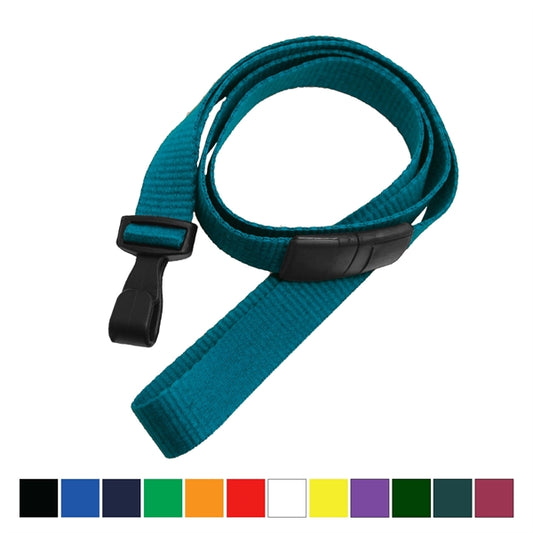 5/8" Flat Blank Lanyard with Breakaway (Wide Plastic J-Hook)