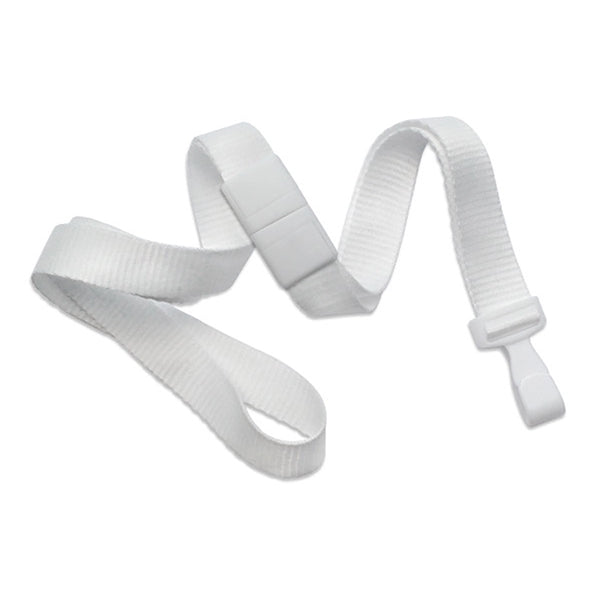 5/8" Flat Blank Lanyard with Breakaway (Wide Plastic J-Hook)