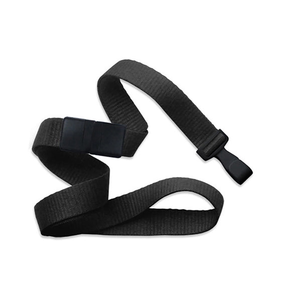 5/8" Flat Blank Lanyard with Breakaway (Wide Plastic J-Hook)