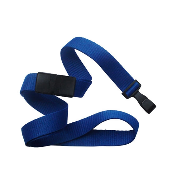 5/8" Flat Blank Lanyard with Breakaway (Wide Plastic J-Hook)