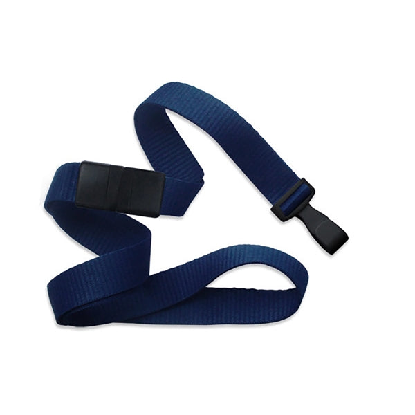 5/8" Flat Blank Lanyard with Breakaway (Wide Plastic J-Hook)