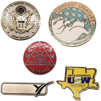 1" Hard Enamel Die Struck Lapel Pins
