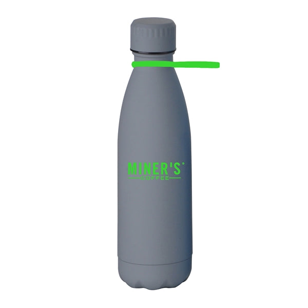 17 oz Matte Finish Stainless Steel Bottle w/ Silicone Strap