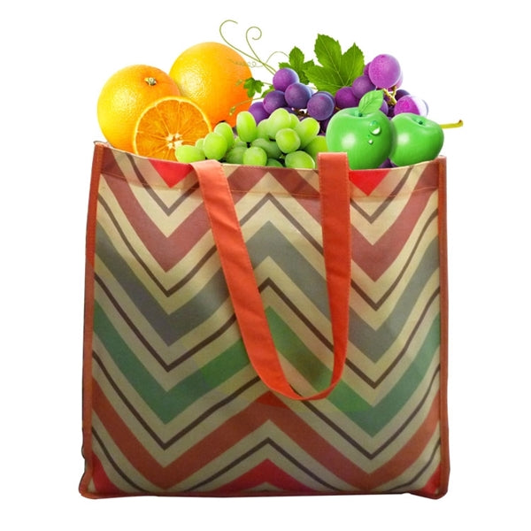 13"x 13"x 5" Gusset Cotton Tote Bags Full Color Grocery