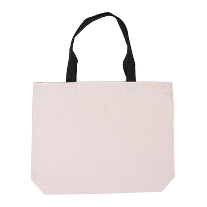 Cotton Canvas Tote with Gusset & Color Accent Handles