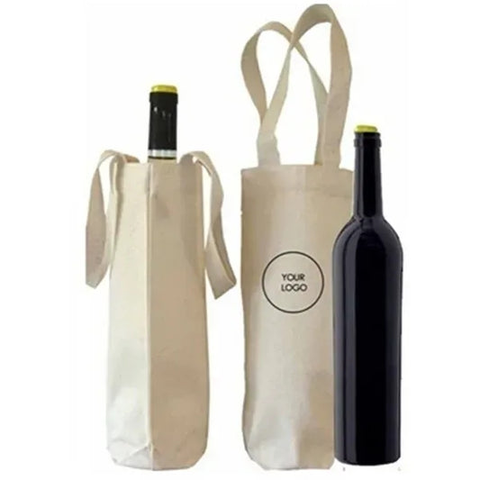 Cotton Canvas Single Wine Bag