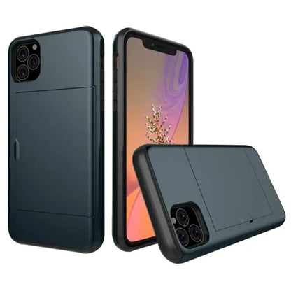 iPhone 11 Sliding Back Credit Card Case with Lip
