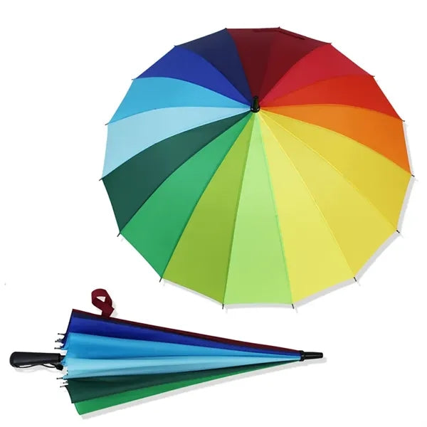 Rainbow Umbrella With 16 Ribs