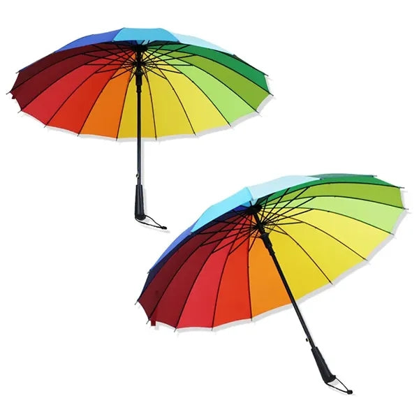 Rainbow Umbrella With 16 Ribs