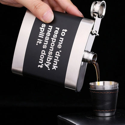6 oz  Stainless Steel  Hip Flask