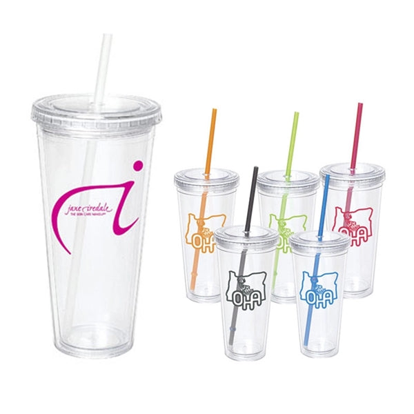 20oz. Double Wall Acrylic Tumblers with Straw