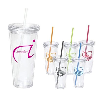 20oz. Double Wall Acrylic Tumblers with Straw