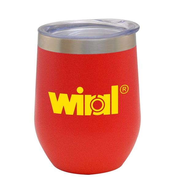 12oz. Stemless Vacuum Insulated Wine Cup with Lid
