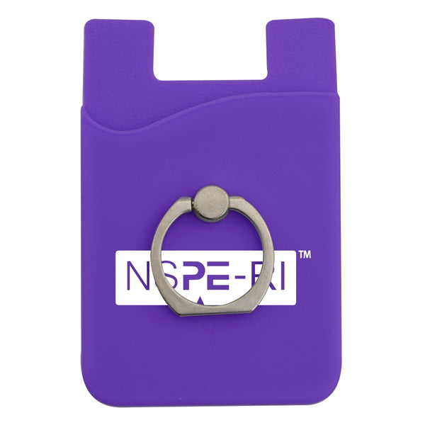 Silicone Phone Wallet w/ Metal Ring Holder