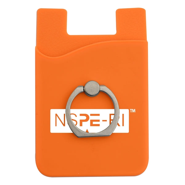Silicone Phone Wallet w/ Metal Ring Holder