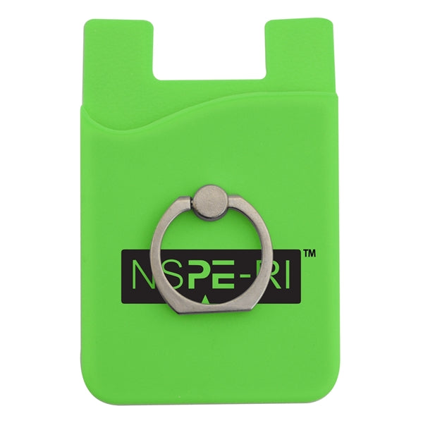 Silicone Phone Wallet w/ Metal Ring Holder