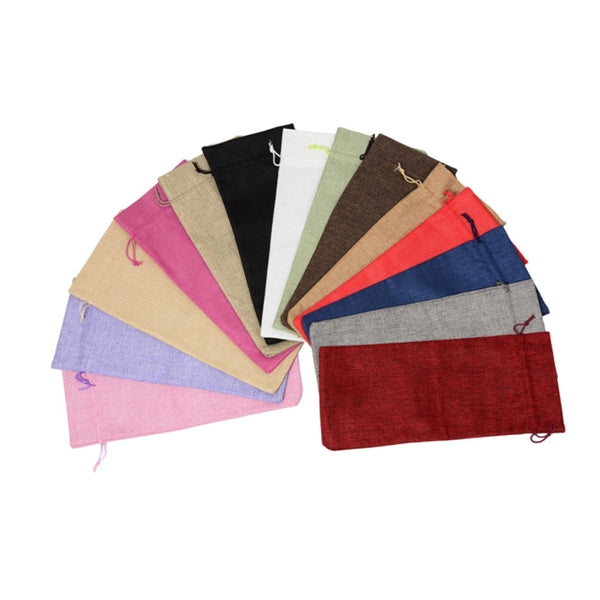 Jute Wine Drawstring Pouch