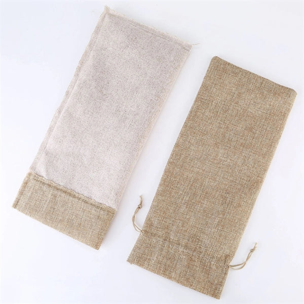 Jute Wine Drawstring Pouch