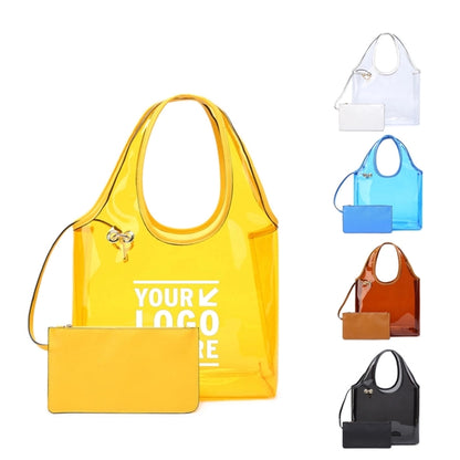 Clear Shopper Tote Bag With Pouch