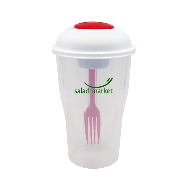 Salad Shaker with Fork and Dressing Container
