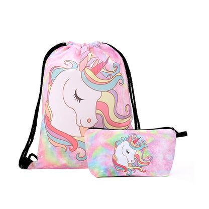 Drawstring Backpack with Pouch