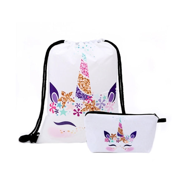 Drawstring Backpack with Pouch