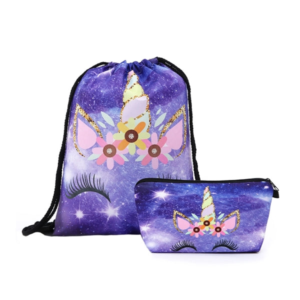 Drawstring Backpack with Pouch