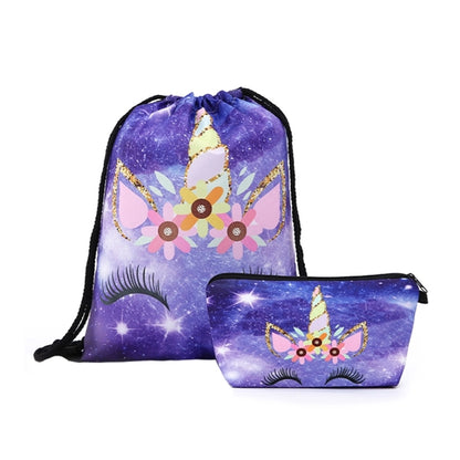 Drawstring Backpack with Pouch