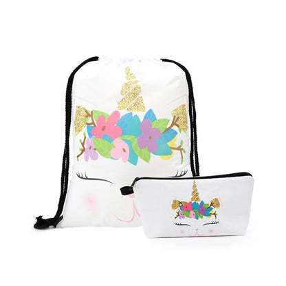 Drawstring Backpack with Pouch