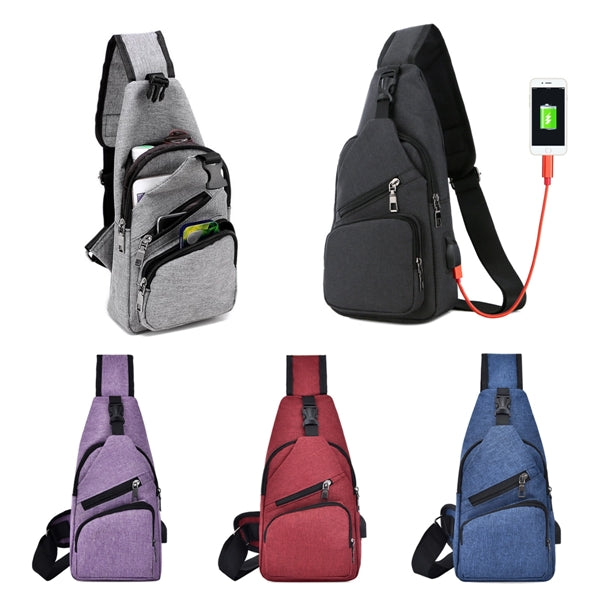 Sling Bag with Built-in USB Port