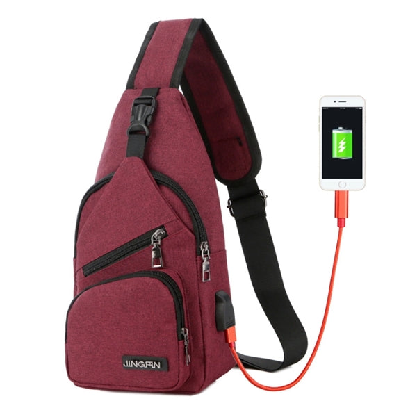 Sling Bag with Built-in USB Port