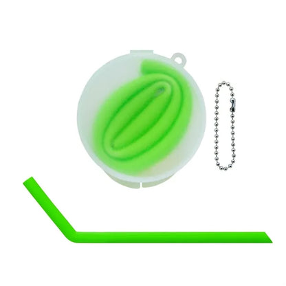 Bent Silicone Straws with Round box