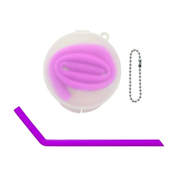 Bent Silicone Straws with Round box