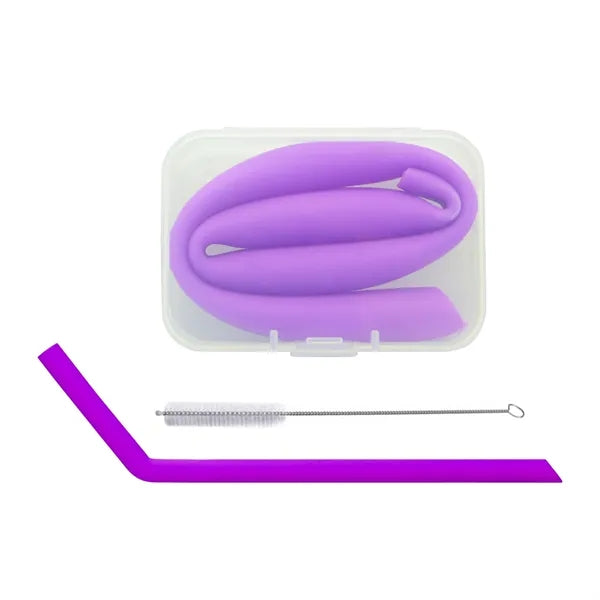 Bent Silicone Straws with Rectangular box