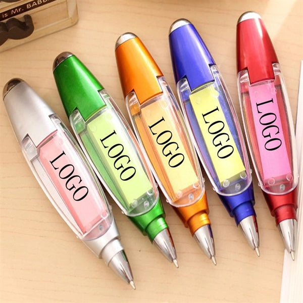 Multi function lanyard note LED light ballpoint pen