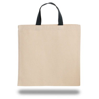 Natural Canvas Tote Bag w/ Contrasting Web Handles 14" X 14"