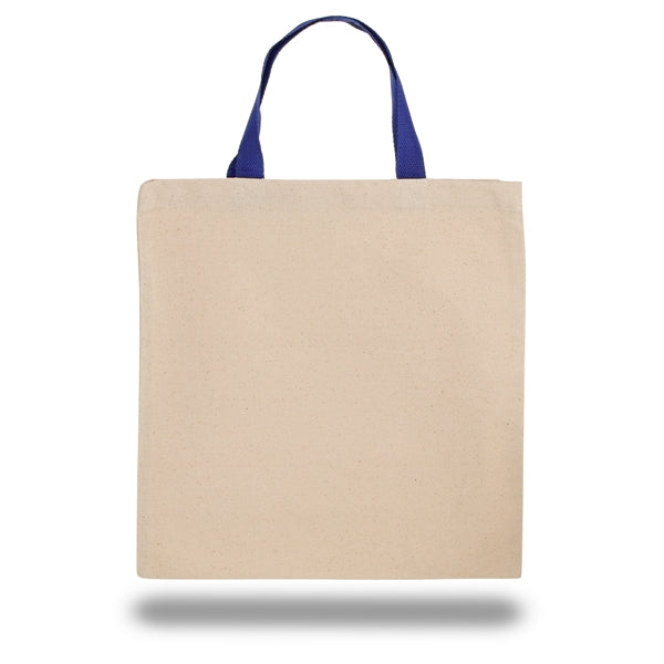 Natural Canvas Tote Bag w/ Contrasting Web Handles 14" X 14"