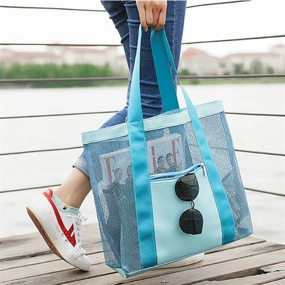 Mesh Beach Bag With Zipper