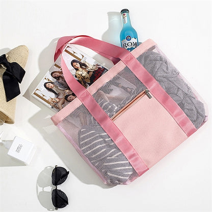 Mesh Beach Bag With Zipper